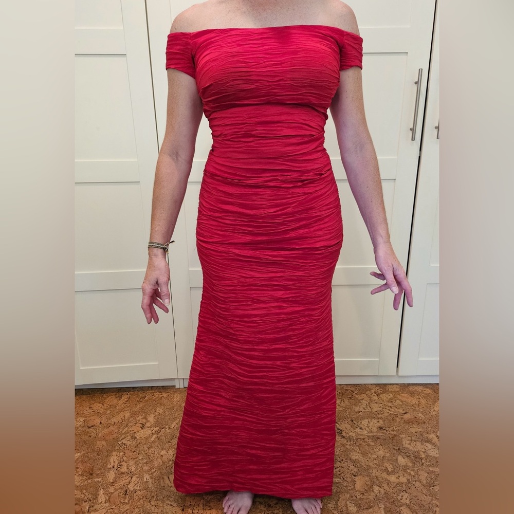 Rouched Off-Shoulder Formal gown
